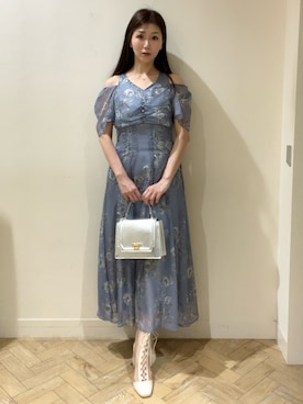 「MERCURYDUO（マーキュリーデュオ）のアイテム（シューズ）」を使った、金井祐子さん（レディース・162cm）の夏コーディネート