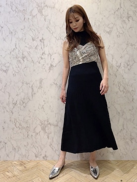 「MERCURYDUO（マーキュリーデュオ）のアイテム（キャミソール）」を使った、金井祐子さん（レディース・162cm）の夏コーディネート