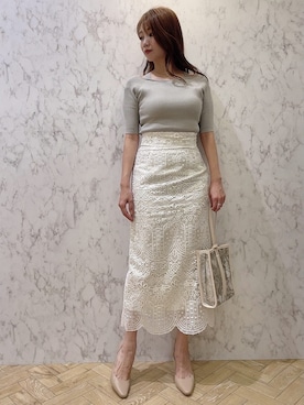 「MERCURYDUO（マーキュリーデュオ）のアイテム（キャミソール）」を使った、金井祐子さん（レディース・162cm）の夏コーディネート