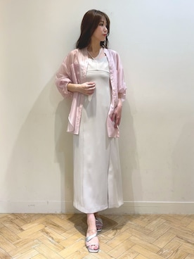 「美シルエット」｜「アイテム（ワンピース/ドレス）」を使った、金井祐子さん（レディース・162cm）の春コーディネート