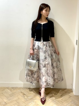 「MERCURYDUO（マーキュリーデュオ）のアイテム（シューズ）」を使った、金井祐子さん（レディース・162cm）の夏コーディネート