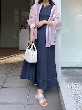 「MERCURYDUO（マーキュリーデュオ）のアイテム（ボストンバッグ）」を使った、eriさん（レディース・158cm）の春コーディネート