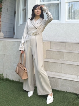 「アイテム（ロンパース）」を使った、eriさん（レディース・158cm）の夏コーディネート