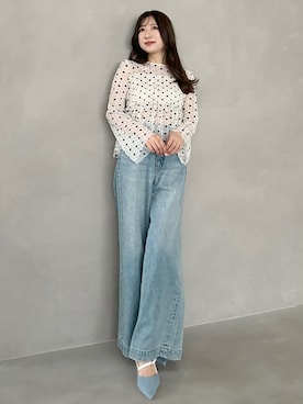 「MERCURYDUO（マーキュリーデュオ）のアイテム（Tシャツ/カットソー）」を使った、eriさん（レディース・158cm）の冬コーディネート