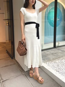 CHICWISH★ネックレス付きハートネックニットワンピース☆ ハートネックニットワンピース｜マーキュリーデュオ（MERCURYDUO