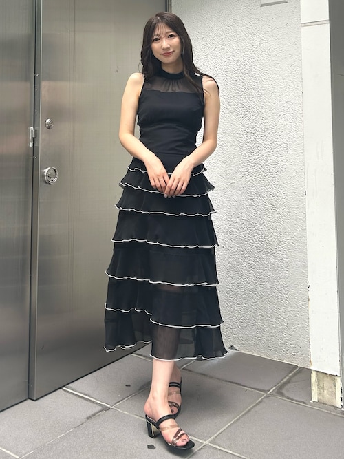 シフォンティアードワンピース