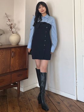 「アイテム（ワンピース）」を使った、eriさん（レディース・158cm）の秋コーディネート
