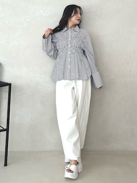 「MERCURYDUO（マーキュリーデュオ）のアイテム（その他）」を使った、eriさん（レディース・158cm）の春コーディネート