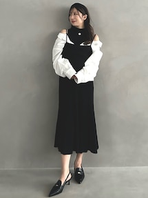 MARY QUANTコラボ】シャツドッキングニットワンピース