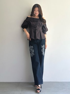 「MERCURYDUO（マーキュリーデュオ）のアイテム（パンツ）」を使った、eriさん（レディース・158cm）の夏コーディネート