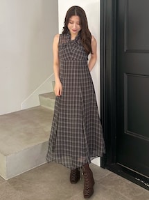 MERCURYDUO ツイストネックワンピース Sサイズ MERCURYDUO 2WAYツイストネックリブニットワンピース（ベージュ