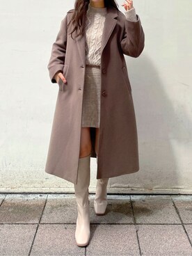 「アイテム（その他アウター、ブラウン系）」を使った、eriさん（レディース・158cm）の秋コーディネート