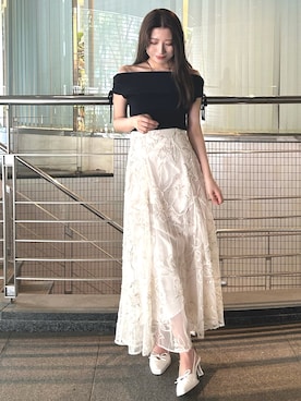 「MERCURYDUO（マーキュリーデュオ）のアイテム（パンプス）」を使った、eriさん（レディース・158cm）の夏コーディネート