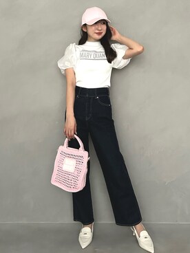 「MERCURYDUO（マーキュリーデュオ）のアイテム（帽子）」を使った、eriさん（レディース・158cm）の冬コーディネート
