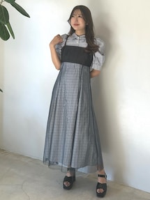 ビスチェドッキングパワショルシャツワンピース｜マーキュリーデュオ