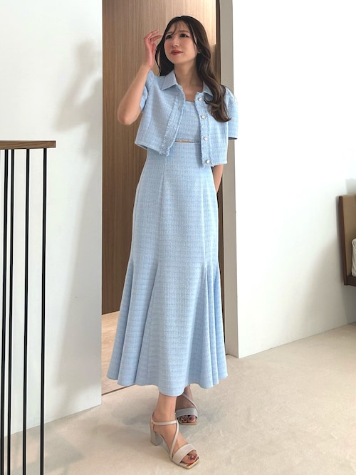 セール】カットアウトツイードマーメイドワンピース（ワンピース