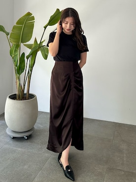 「MERCURYDUO（マーキュリーデュオ）のアイテム（スカート）」を使った、eriさん（レディース・158cm）の夏コーディネート