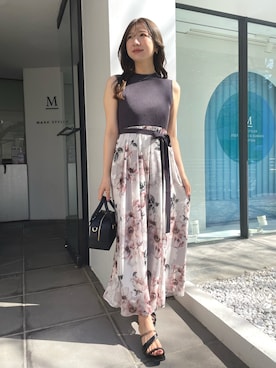 「MERCURYDUO（マーキュリーデュオ）のアイテム（ボストンバッグ）」を使った、eriさん（レディース・158cm）の春コーディネート