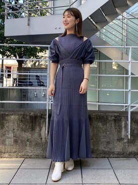 MERCURYDUO(マーキュリーデュオ)の「異素材ドッキングフレアニット