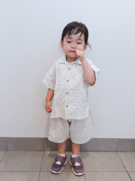 「apres les cours（アプレレクール）のアイテム（パンツ）」を使った、☆cocco☆さん（キッズ・90cm）の夏コーディネート