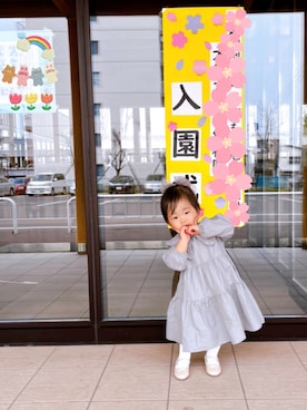 「アイテム（ヘアピン、グレー系）」を使った、☆cocco☆さん（キッズ・80cm）の春コーディネート