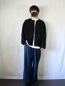 「バギーパンツ」｜「アイテム（ブルゾン）」を使った、しんやさん（メンズ・172cm）の夏コーディネート