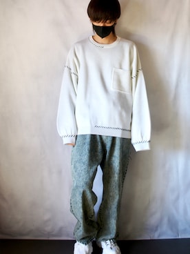 「ステッチ」｜しんやさん（メンズ・172cm・20代）の春コーディネート