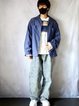 「ホワイトスニーカー」｜しんやさん（メンズ・172cm）の春コーディネート