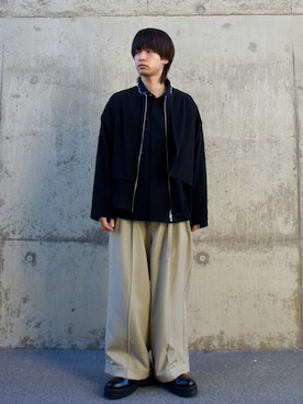 「ロールアップ」｜「アイテム（ブルゾン）」を使った、しんやさん（メンズ・172cm）の秋コーディネート