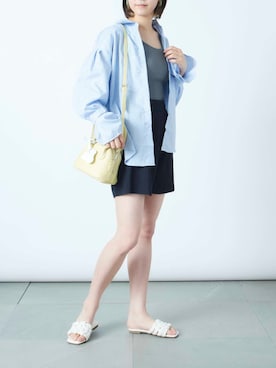 「SETUP7（セットアップセブン）のアイテム（パンツ）」を使った、shihoさん（レディース・164cm）の夏コーディネート