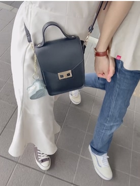 「アイテム（ジャンパースカート、ホワイト系）」を使った、homicoさん（レディース・158cm）の夏コーディネート