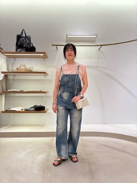 「アイテム（つなぎ/オールインワン、ブルー系）」を使った、whim_sawaさん（レディース・152cm）の夏コーディネート