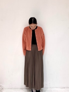 「アイテム（カーディガン/ボレロ）」を使った、ハルさん（レディース・163cm）の秋コーディネート