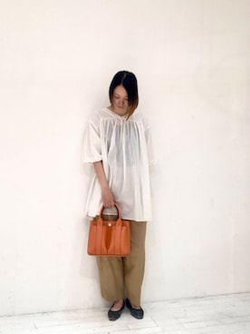 「かぐれ（カグレ）のコットンクロップドパンツ（その他パンツ）」を使った、ハルさん（レディース・163cm）の夏コーディネート