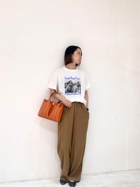 「URBAN RESEARCH DOORS（アーバンリサーチドアーズ）の『UVカット/接触冷感/吸水速乾』ドライタッチリラックスパンツ（その他パンツ）」を使った、ハルさん（レディース・163cm）の夏コーディネート