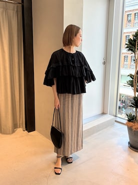 「アイテム（スカート）」を使った、ハルさん（レディース・163cm）の春コーディネート
