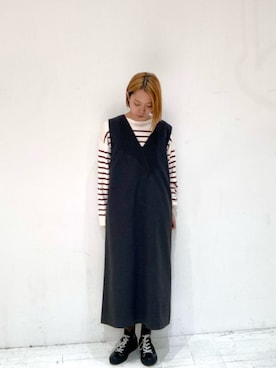 「アイテム（ワンピース/ドレス）」を使った、ハルさん（レディース・163cm）の秋コーディネート