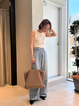 「URBAN RESEARCH DOORS（アーバンリサーチドアーズ）のアイテム（デニムパンツ）」を使った、ハルさん（レディース・163cm）の夏コーディネート