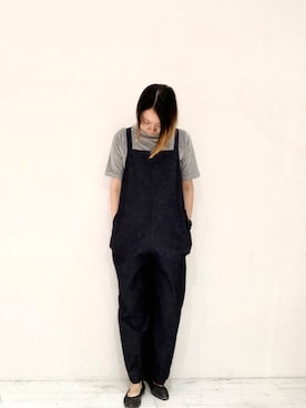 「かぐれ（カグレ）のアイテム（サロペット/オーバーオール）」を使った、ハルさん（レディース・163cm）の夏コーディネート