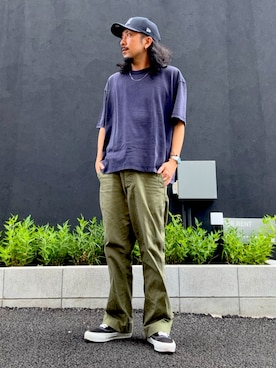 「アイテム（チノパンツ）」を使った、tomozoさん（メンズ・170cm）の夏コーディネート