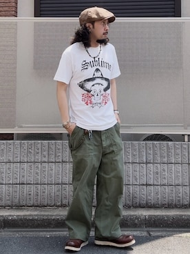 「アイテム（キャスケット）」を使った、TOMOZO さん（メンズ・170cm）の夏コーディネート
