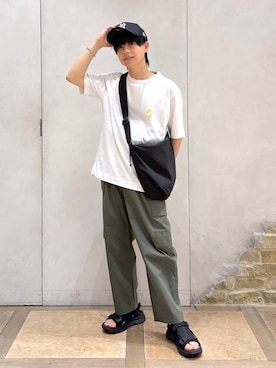 「GLOBAL WORK（グローバルワーク）のアイテム（帽子）」を使った、おばさん（メンズ・166cm）の夏コーディネート