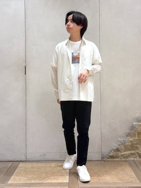 「テーパードパンツ」｜おばさん（メンズ・166cm）の春コーディネート