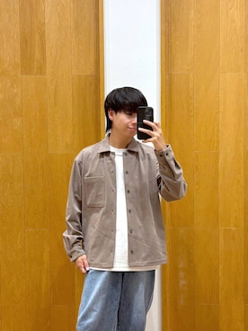 「GLOBAL WORK（グローバルワーク）のGOODデニムバギーパンツ/498388（デニムパンツ）」を使った、おばさん（メンズ・166cm）の秋コーディネート