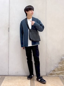 「アイテム（カーディガン/ボレロ）」を使った、おばさん（メンズ・166cm）の春コーディネート