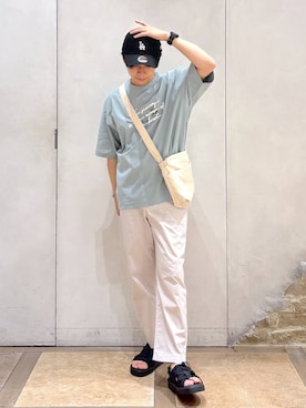 「GLOBAL WORK（グローバルワーク）のアイテム（帽子）」を使った、おばさん（メンズ・166cm）の夏コーディネート