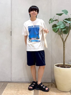 「GLOBAL WORK（グローバルワーク）のアイテム（シューズ）」を使った、おばさん（メンズ・166cm）の夏コーディネート