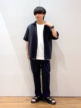 「GLOBAL WORK（グローバルワーク）のアイテム（シューズ）」を使った、おばさん（メンズ・166cm）の夏コーディネート