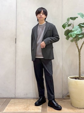 「テーパードパンツ」｜おばさん（メンズ・166cm）の秋コーディネート