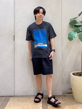 「RAGEBLUE（レイジブルー）のアイテム（アクセサリー）」を使った、おばさん（メンズ・166cm）の夏コーディネート